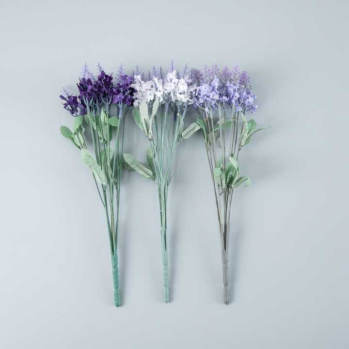 2025 Artificial Lavender Flower Bouquet 10 Heads Artificial Silk Lavender Bushes Flowers for Wedding Home Outdoor Decoration