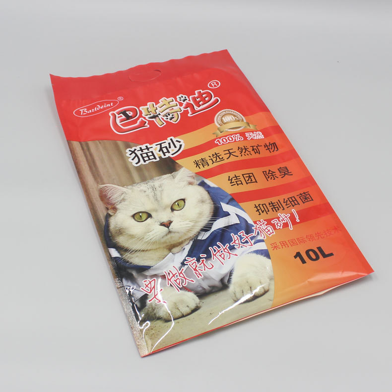 Wholesale Cheap Price Custom Colorful Print 5L 6L 10L Stand Up Plastic Pet Cat Litter Bags