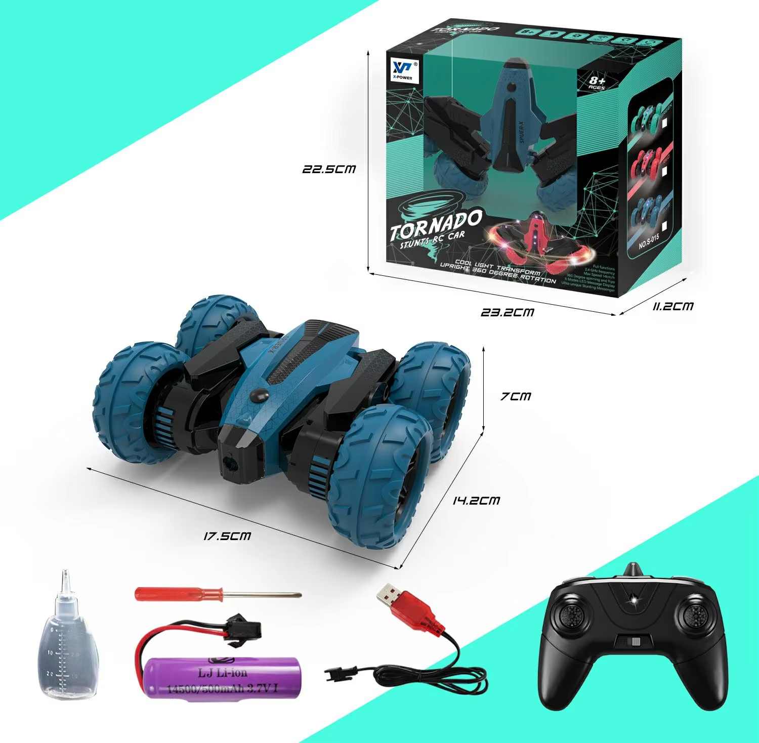 S-015 4wd 360 Degree Rotation Mini Rc Stunt Car 2.4ghz Remote Control Rc Car Electric Toy Rc Spray Roll Drift Car For Kids Gifts