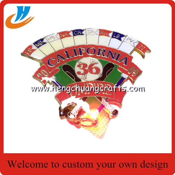 PVC LED badge, Metal LED lapel pin enamel pin with fashion design