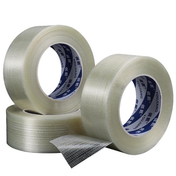 Buy cheap Transparent Self Adhesive Insulation Fiberglass Filament Tape Bi Directional Filament Tape from wholesalers