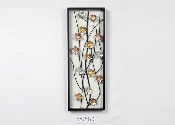 Buy cheap Wooden Framed Metal Floral Design Wall Art Decoration For Home Gallery Hotel from wholesalers
