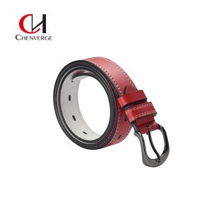 Wholesale Red Ladies Genuine Leather Belt Casual Classic 3.5cm Wide Alloy Pin Buckle from china suppliers