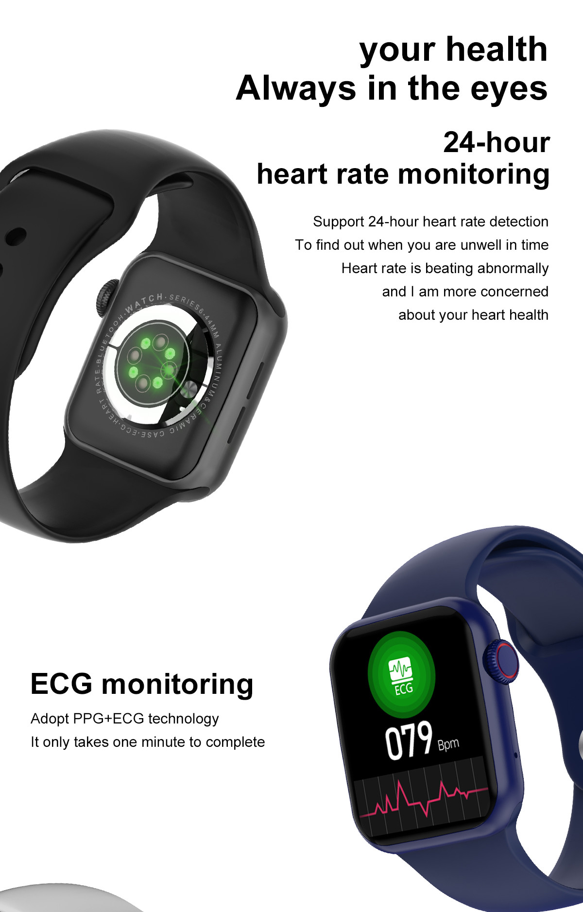 DT100 SMART WATCH 6 SERIES CALL IP68 WATERPROOF WOMEN MEN SMARTWATCH ECG HEART RATE BLOOD PRESSURE