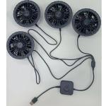 Summer Cooling Jacket Fan With 4way Cables / One Power Cable Connect 4 Fans