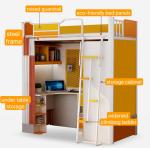 Hotel Furniture Metal Single Double Student Iron Dormitory Bed with Wardrobe and