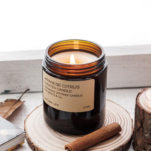Buy cheap Custom Label 250ml Amber Transparent Glass Jars Candle ODM Airtight Lids Odorless from wholesalers