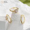 Buy cheap Women Men Wedding Engagement Heart Diamond Rings Adjustable 18k Gold Plated from wholesalers