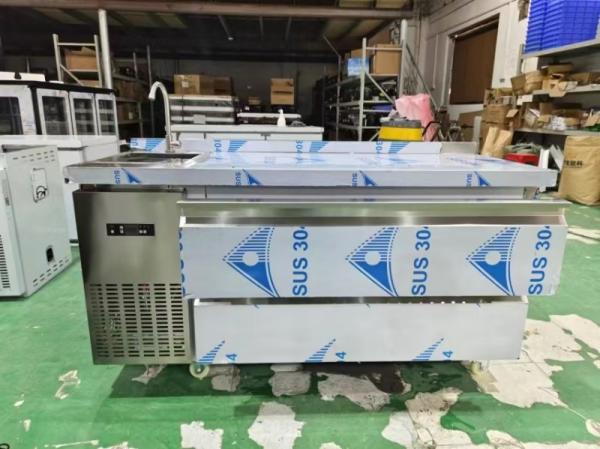 Quality Customized Commercial fridge freezer 60&quot; Undercounter Refrigerator w/ 2 Drawers 115v 304 Silver for sale