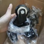 2" Silent Wheel Black PVC Light Duty Casters Swivel Lock Bolt Hole Castors For