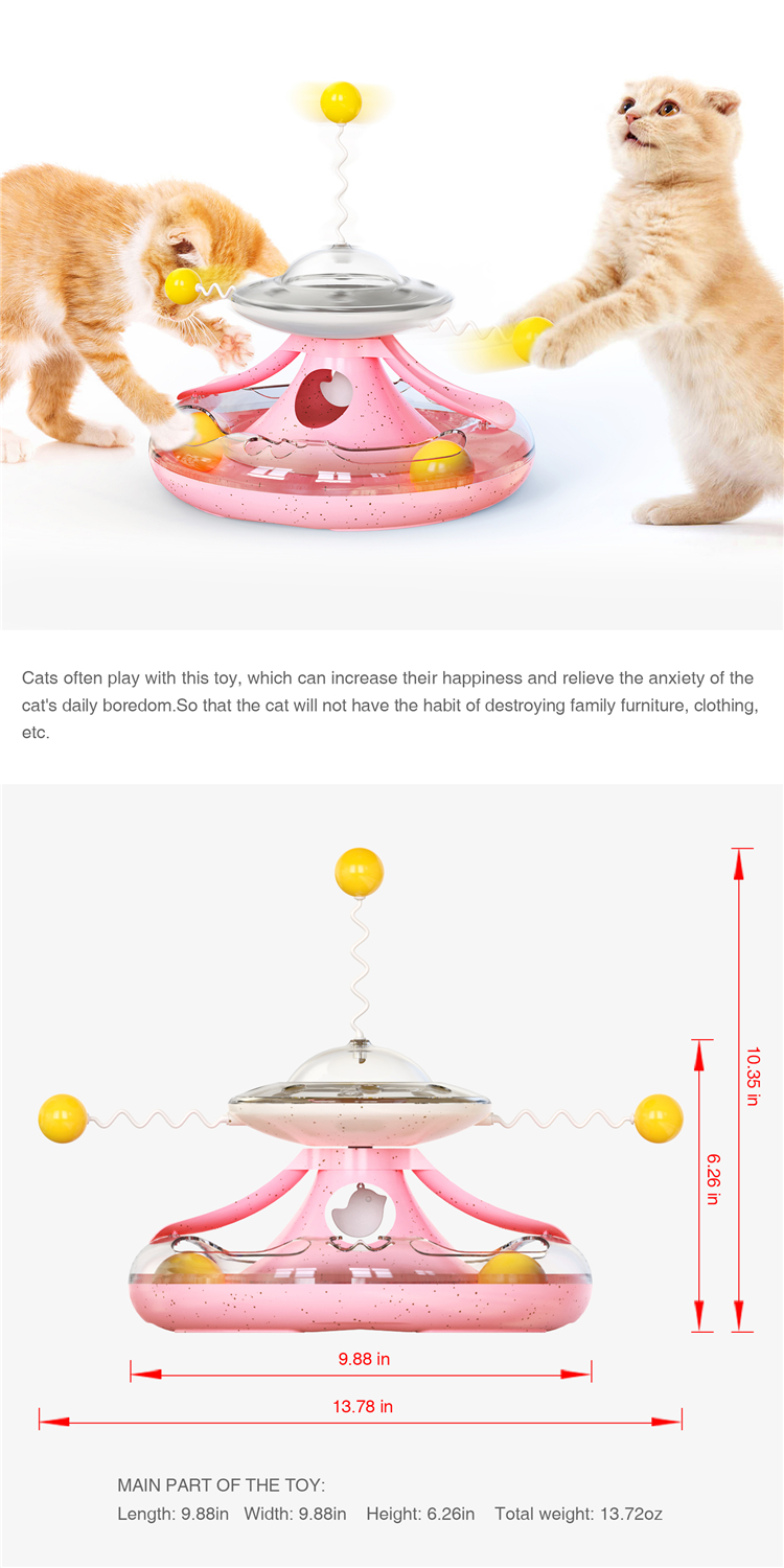 Wholesale Cat Turntable Track Ball Windmill Leaking Food Cat Toy Funny Cat Stick