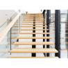 Buy cheap Mono Stringer Contemporary Glass Staircase , Steel And Wood Staircase Design from wholesalers