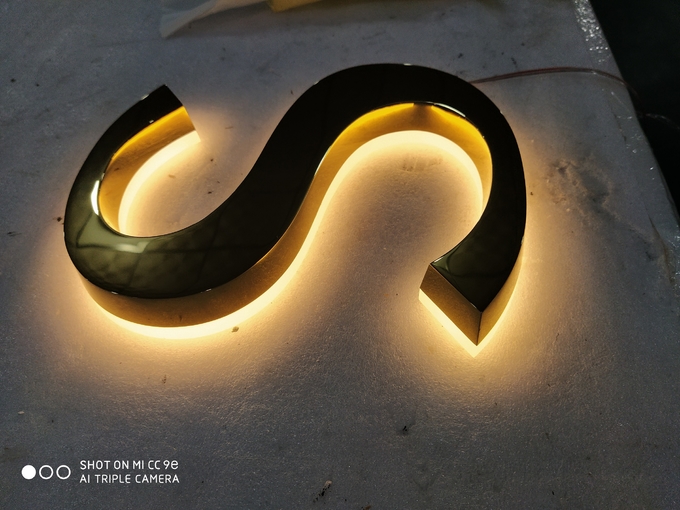 Bronze / Brass Edge Lit Acrylic Letters Stainless Steel UL Approved