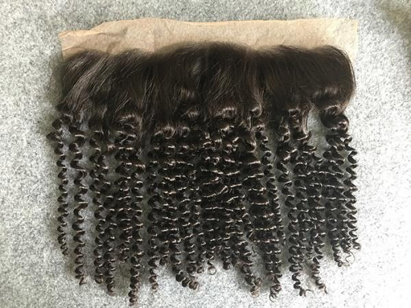 Buy cheap Brazilian Kinky Curly 13x4 Lace Top Closure Human Hair Ear To Ear Lace Frontal from wholesalers