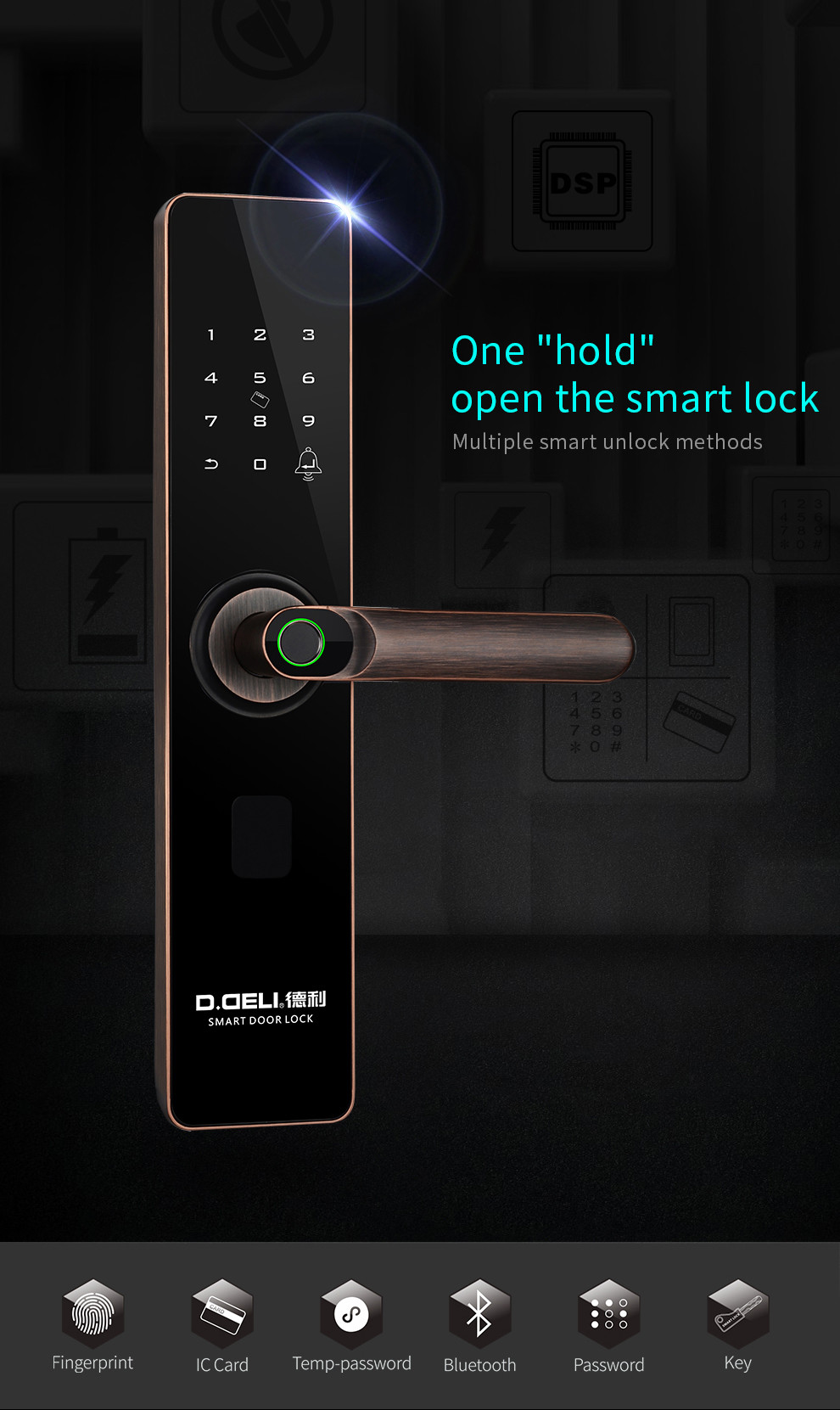 Keyless Entry Mortise Door Lock with Biometric Fingerprint Touchscreen Keypad Smart Lock