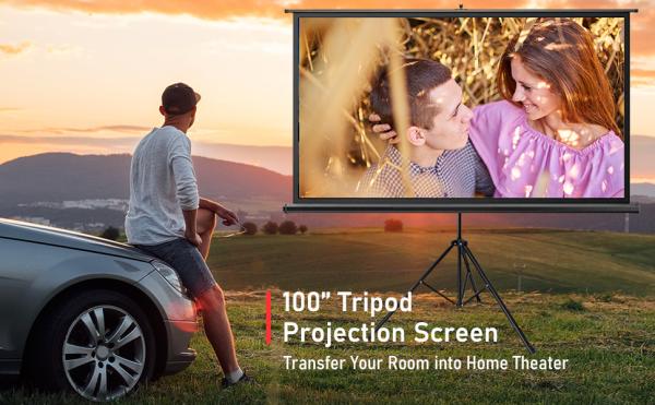 Buy cheap Portable Tripod Stand Projector Screen Cinema 96"X96" 244x244cm from wholesalers