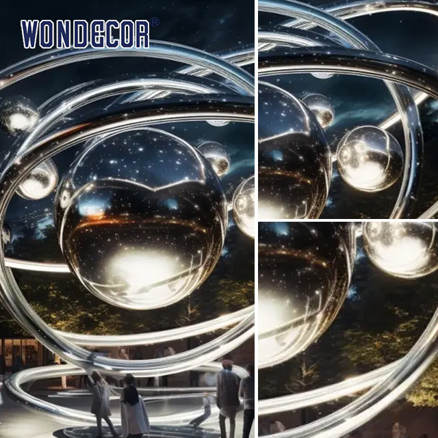 Outdoor Science And Education Large Stainless Steel Sculpture Metal Forging Constellation Star Ring