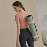 180g Women'S Athletic Clothing Side Gathered Side Cropped Yoga Tee Shirts