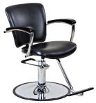 Round / Square Base Salon Hair Styling Chairs With Chrome Steel Foot Plate