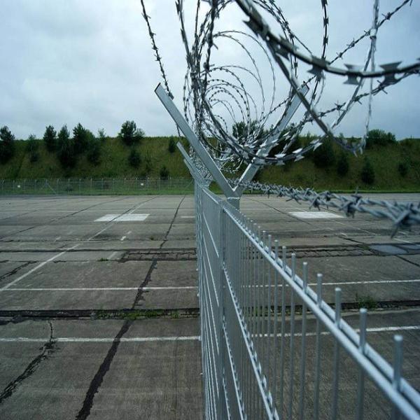Buy cheap Factory price galvanized and pvc coated anti climb security airport fence prices from wholesalers