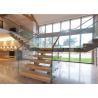 Buy cheap Office Straight Flight Staircase Y Shaped With 30-38mm Solid Wooden Tread from wholesalers