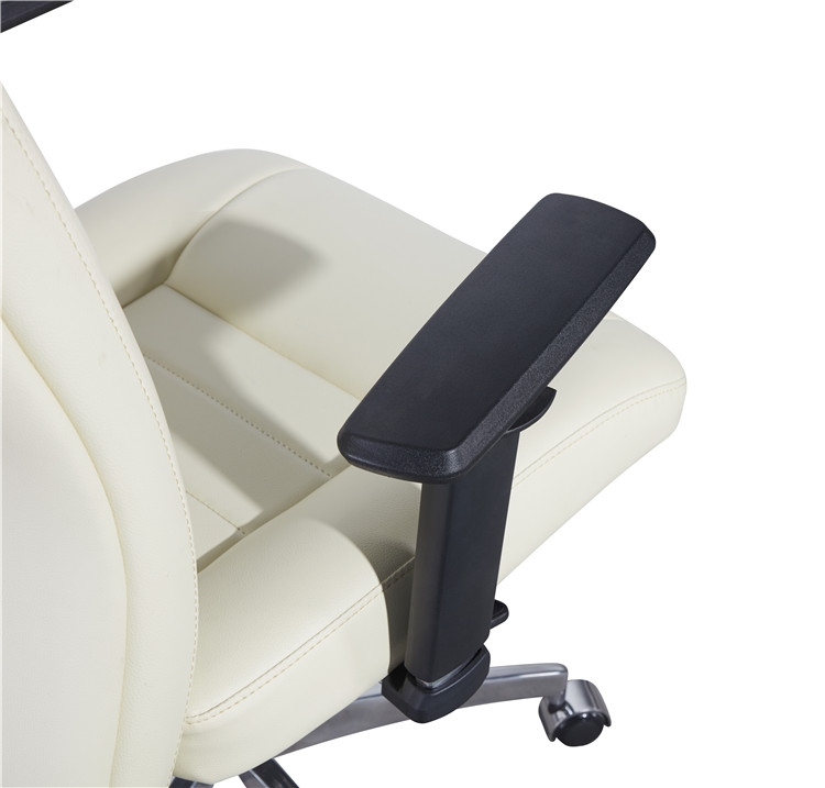Medium Back Revolving Leather Office Swivel Chairs 320 Mm Black Nylon BIFMA Odm