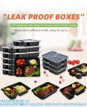 Packaging 3 Compartments Takeout Boxes Black Microwave Plastic Lunch Box Food