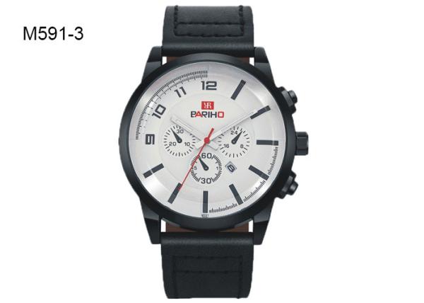 Buy cheap BARIHO Minimalist Analog Men's Quartz Watch Chronograph Leather Wristwatch M591 from wholesalers