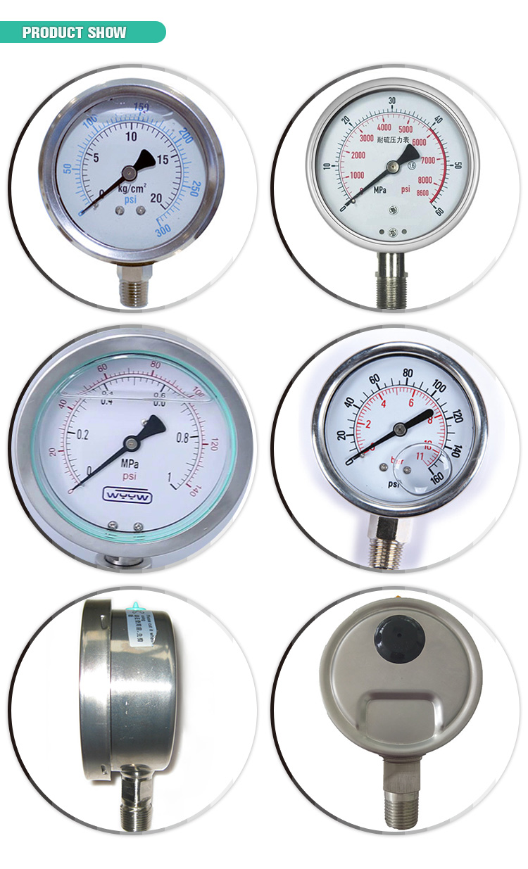 Stainless Steel High Pressure Gauge Manometer With UNF9/16 Connection