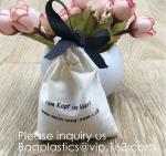 Personalized Drawstring Cotton Muslin Bag for Jewelry,Christmas Treat Bag Double