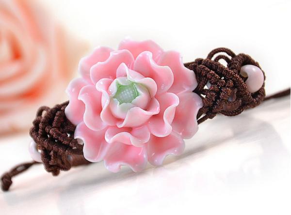 Buy cheap Peony ceramic bracelet A-105 vintage handmade bracelet gift from wholesalers