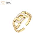 Women Men Jewelry Gold Plated Colorful Enamel Rings , Adjustable Cuban Link