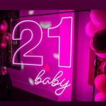 Neon Stars Signs 21 21st Birthday Neon Sign Selfie Happy Birthday Neon Sign