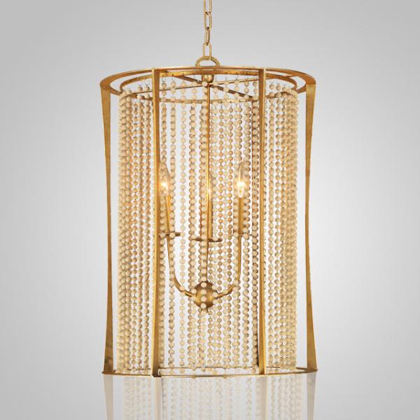 Buy cheap Primitive wood cage chandelier with wood bead (WH-CI-23) from wholesalers
