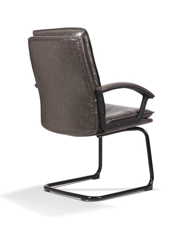 Executive Ergonomic Leather Office Swivel Chairs Brown Functional Fixed Armrest BIFMA