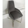 Buy cheap Polished brass metal base Modern design grey velvet fabric upholstery dining chair,desk chair from wholesalers