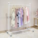 120cm Lenght Garment Display Stand , Rolling Wardrobe Rack 30KGS Capacity 40cm