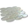 Buy cheap Blue & White Excalibur Oval Mosaic Glass Pool Tile Bush Hammered Surface from wholesalers
