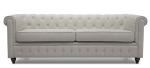 Chesterfield Classic Linen fabric upholstery 3-seater sofa,lounge chair,living
