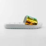 Lady White Hollow Sole Shockproof EVA Slide Sandal For Shower