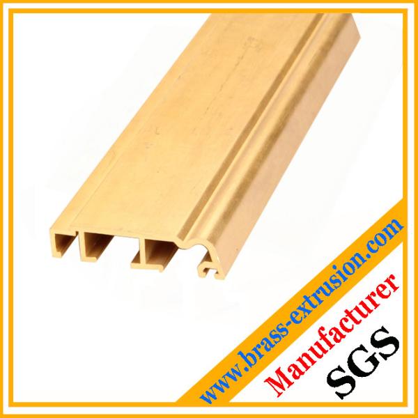 Buy cheap golden color copper alloy extrusion profile sections for windows and doors from wholesalers