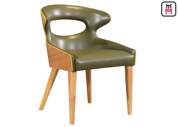 Buy cheap Unique Leather Upholstered Wooden Dining Chairs With Curved Unibody Plywood Back from wholesalers