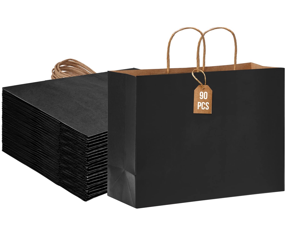 Gravure Printing Flat Bottom Kraft Paper Bag for Merchandise Nature Clothes Shopping
