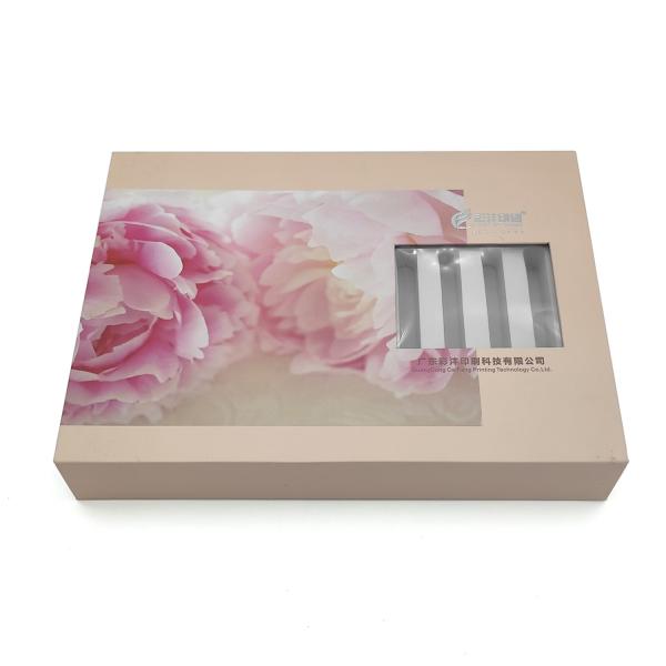Buy cheap Skincare Cosmetic Gift Box Packaging Paperboard Magnetic Flip Top Box With Window from wholesalers