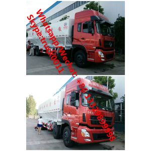 Buy cheap Factory customized dongfeng 8*4 LHD Euro 3 315hp diesel 40m3 poultry feed transported vehicle for sale, bulk feed truck from wholesalers