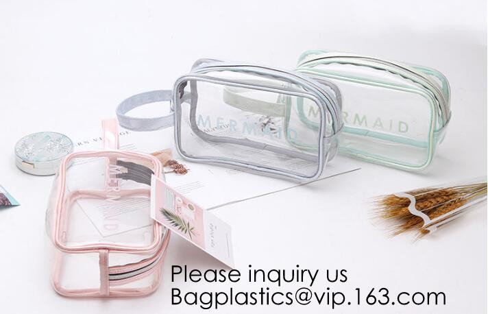 Custom Printing Recycled Soft Pvc Zipper Cosmetic Pouch,Transparent Customer Design PVC Cosmetic Pouch, bagease, bagplas