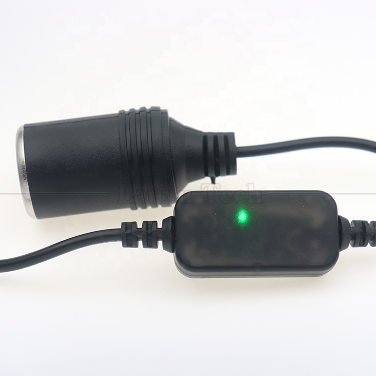 High Quality 12W 5V USB to 12V Converter Cigarette Plug Lighter Socket Cable Adapter with Led Voltage Module