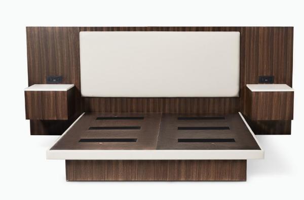 Hyatt Regency 5-star hotel new design zebra wood veneer king size headboard with