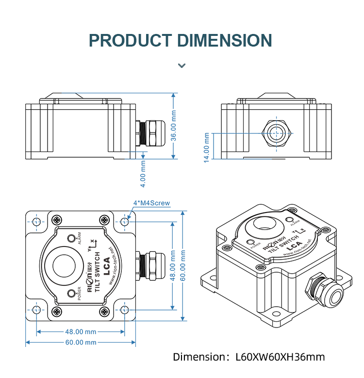 electronic tilt switch or angle switch sensor with alarm reminder