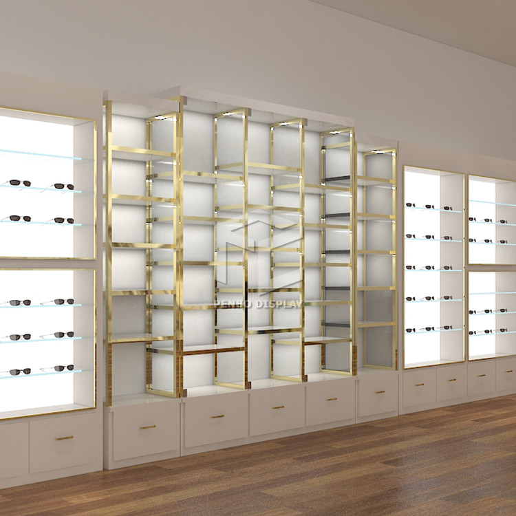 8mm Temper Glass Retail Optical Store Display Case For Store Monomer Design